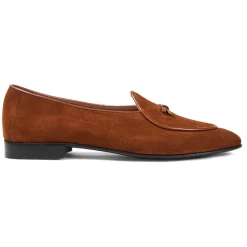 Viola Milano - Unlined Belgian Suede Loafer - Polo Brown - Handmade in Italy - Luxury Exclusive Collection - Avvenice