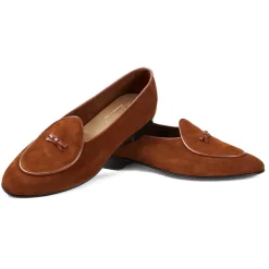 Viola Milano - Unlined Belgian Suede Loafer - Polo Brown - Handmade in Italy - Luxury Exclusive Collection - Avvenice
