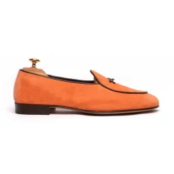 Viola Milano - Unlined Belgian Loafer - Orange - Handmade in Italy - Luxury Exclusive Collection - Avvenice