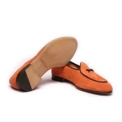 Viola Milano - Unlined Belgian Loafer - Orange - Handmade in Italy - Luxury Exclusive Collection - Avvenice