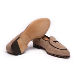 Viola Milano - Unlined Belgian Loafer - Beige - Handmade in Italy - Luxury Exclusive Collection - Avvenice