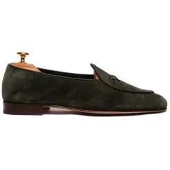 Viola Milano - Unlined Belgian Suede Loafer - Green - Handmade in Italy - Luxury Exclusive Collection - Avvenice