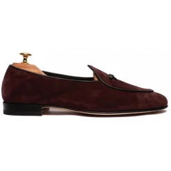 Viola Milano - Unlined Belgian Suede Loafer - Bordeaux - Handmade in Italy - Luxury Exclusive Collection - Avvenice