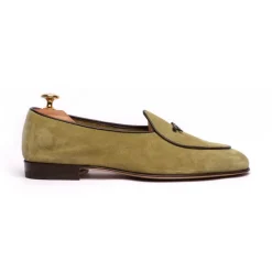 Viola Milano - Unlined Belgian Loafer - Pistache - Handmade in Italy - Luxury Exclusive Collection - Avvenice