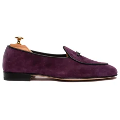 Viola Milano - Unlined Belgian Suede Loafer - Purple - Handmade in Italy - Luxury Exclusive Collection - Avvenice