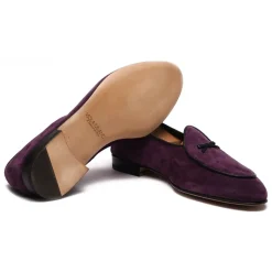 Viola Milano - Unlined Belgian Suede Loafer - Purple - Handmade in Italy - Luxury Exclusive Collection - Avvenice