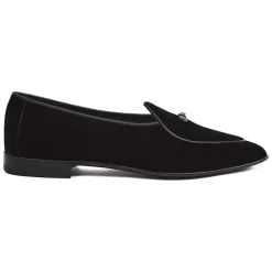 Viola Milano - Unlined Belgian Velvet Loafer - Black - Handmade in Italy - Luxury Exclusive Collection - Avvenice
