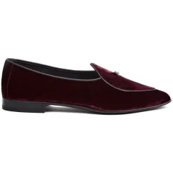 Viola Milano - Unlined Belgian Velvet Loafer - Bordeaux - Handmade in Italy - Luxury Exclusive Collection - Avvenice