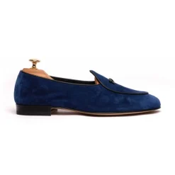 Viola Milano - Unlined Belgian Loafer - Blue - Handmade in Italy - Luxury Exclusive Collection - Avvenice