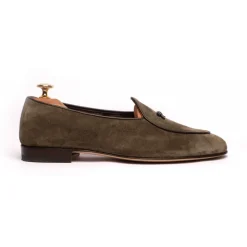 Viola Milano - Unlined Belgian Loafer - Olive - Handmade in Italy - Luxury Exclusive Collection - Avvenice