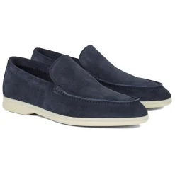 Viola Milano - Unlined Capri Suede Loafer - Navy - Handmade in Italy - Luxury Exclusive Collection - Avvenice