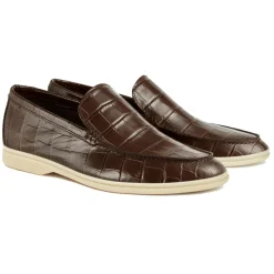 Viola Milano - Unlined Capri Croco Loafer - Cognac - Handmade in Italy - Luxury Exclusive Collection - Avvenice