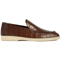 Viola Milano - Unlined Capri Croco Loafer - Cognac - Handmade in Italy - Luxury Exclusive Collection - Avvenice