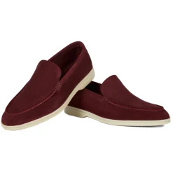 Viola Milano - Unlined Capri Suede Loafer - Bordeaux - Handmade in Italy - Luxury Exclusive Collection - Avvenice