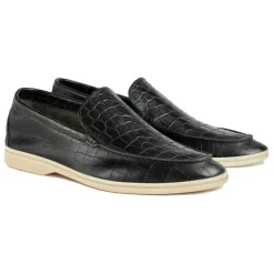 Viola Milano - Unlined Capri Croco Loafer - Forest - Handmade in Italy - Luxury Exclusive Collection - Avvenice