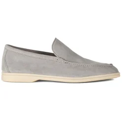 Viola Milano - Unlined Capri Suede Loafer - Light Grey - Handmade in Italy - Luxury Exclusive Collection - Avvenice