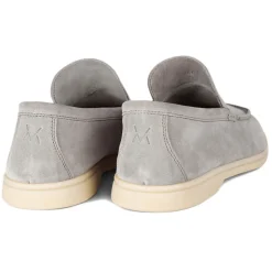 Viola Milano - Unlined Capri Suede Loafer - Light Grey - Handmade in Italy - Luxury Exclusive Collection - Avvenice