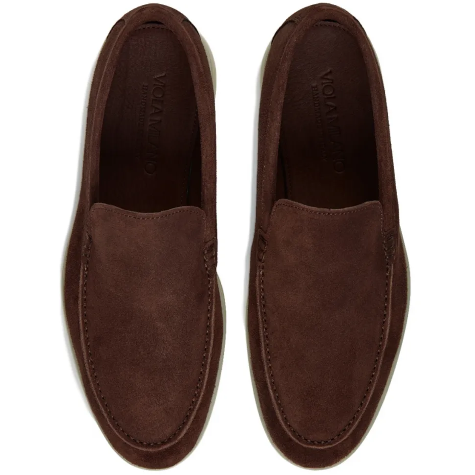 Viola Milano - Unlined Capri Suede Loafer - Brown - Handmade in Italy - Luxury Exclusive Collection - Avvenice