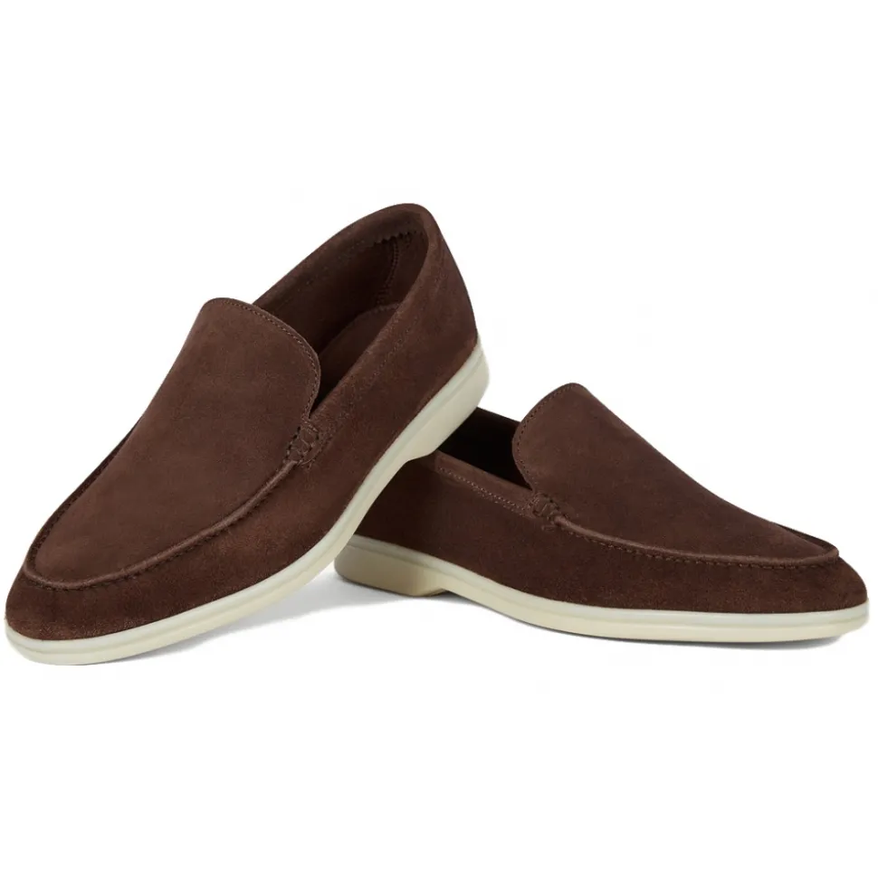 Viola Milano - Unlined Capri Suede Loafer - Brown - Handmade in Italy - Luxury Exclusive Collection - Avvenice