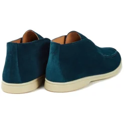 Viola Milano - Unlined City Suede Loafer - Cobalt Green - Handmade in Italy - Luxury Exclusive Collection - Avvenice
