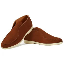 Viola Milano - Unlined City Suede Loafer - Polo Brown - Handmade in Italy - Luxury Exclusive Collection - Avvenice