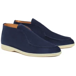 Viola Milano - Unlined City Suede Loafer - Navy - Handmade in Italy - Luxury Exclusive Collection - Avvenice