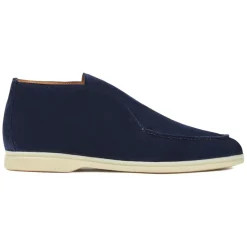 Viola Milano - Unlined City Suede Loafer - Navy - Handmade in Italy - Luxury Exclusive Collection - Avvenice