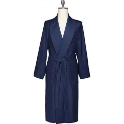 Viola Milano - Unlined VBC Wool/Silk Dressing Gown - Herringbone - Handmade in Italy - Luxury Exclusive Collection - Avvenice