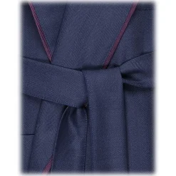 Viola Milano - Unlined VBC Wool/Silk Dressing Gown - Herringbone - Handmade in Italy - Luxury Exclusive Collection - Avvenice