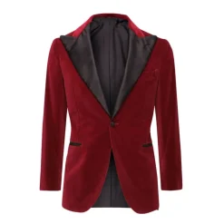 Viola Milano - Velvet Base Peak Lapel Tuxedo Jacket - Bordeaux - Handmade in Italy - Luxury Exclusive Collection - Avvenice