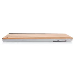 Woodcessories - Cherry / Silver Metal / Leather / Transclucent Hardcover - iPad Air 2 - Flip Case - Eco Guard Metal & Wood - Avvenice