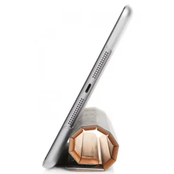 Woodcessories - Cherry / Silver Metal / Leather / Transclucent Hardcover - iPad Air 2 - Flip Case - Eco Guard Metal & Wood - Avvenice