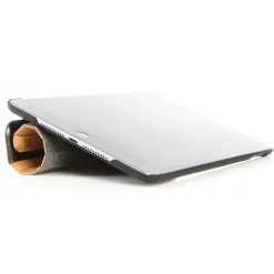 Woodcessories - Cherry / Silver Metal / Leather / Black Hardcover - iPad Mini 4 - Flip Case - Eco Guard Metal & Wood - Avvenice