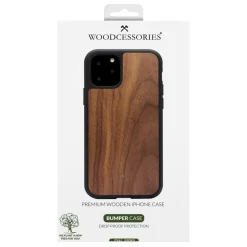 Woodcessories - Eco Bumper - Walnut Cover - Black - iPhone 11 Pro Max - Wooden Cover - Eco Case - Bumper Collection - Avvenice
