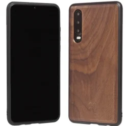 Woodcessories - Eco Bumper - Walnut Cover - Black - Huawei P30 - Wooden Cover - Eco Case - Bumper Collection - Avvenice