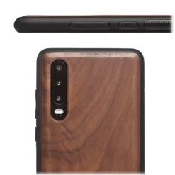 Woodcessories - Eco Bumper - Walnut Cover - Black - Huawei P30 - Wooden Cover - Eco Case - Bumper Collection - Avvenice