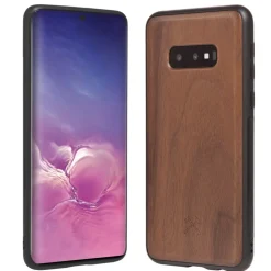 Woodcessories - Eco Bumper - Walnut Cover - Black - Samsung S10e - Wooden Cover - Eco Case - Bumper Collection - Avvenice
