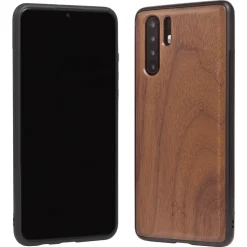 Woodcessories - Eco Bumper - Walnut Cover - Black - Huawei P30 Pro - Wooden Cover - Eco Case - Bumper Collection - Avvenice