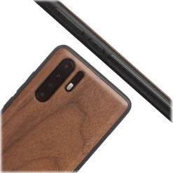 Woodcessories - Eco Bumper - Walnut Cover - Black - Huawei P30 Pro - Wooden Cover - Eco Case - Bumper Collection - Avvenice