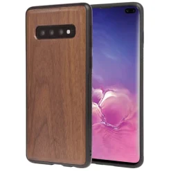 Woodcessories - Eco Bumper - Walnut Cover - Black - Samsung S10 - Wooden Cover - Eco Case - Bumper Collection - Avvenice