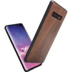 Woodcessories - Eco Bumper - Walnut Cover - Black - Samsung S10 - Wooden Cover - Eco Case - Bumper Collection - Avvenice