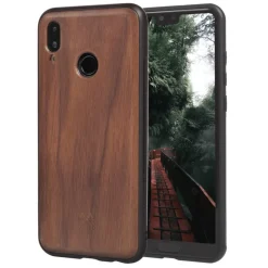 Woodcessories - Eco Bumper - Walnut Cover - Black - Huawei P20 Lite - Wooden Cover - Eco Case - Bumper Collection - Avvenice