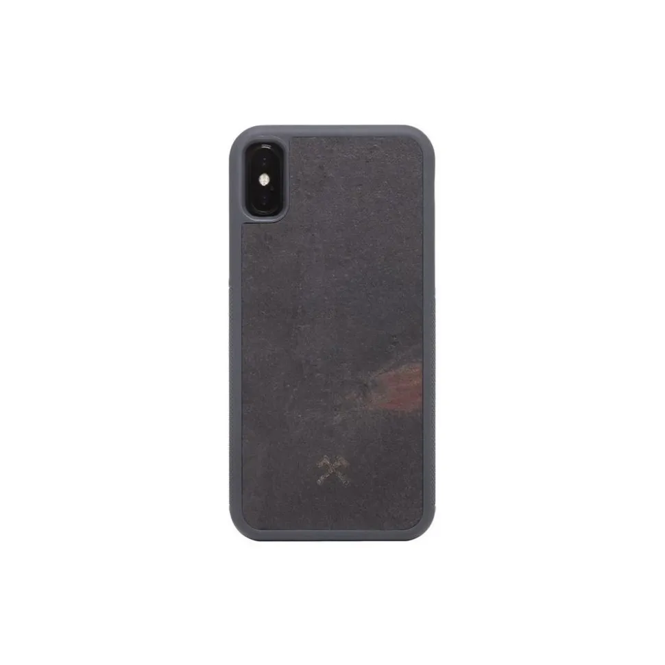 Woodcessories - Eco Bumper - Stone Cover - Volcano Black - iPhone XS Max - Real Stone Cover - Eco Case - Bumper Collection - Avvenice