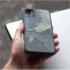 Woodcessories - Eco Bumper - Stone Cover - Camo Gray - iPhone 11 Pro Max - Real Stone Cover - Eco Case - Bumper Collection - Avvenice