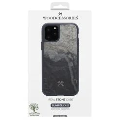 Woodcessories - Eco Bumper - Stone Cover - Camo Gray - iPhone 11 Pro Max - Real Stone Cover - Eco Case - Bumper Collection - Avvenice