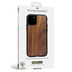 Woodcessories - Eco Bumper - Walnut Cover - Black - iPhone 11 - Wooden Cover - Eco Case - Bumper Collection - Avvenice
