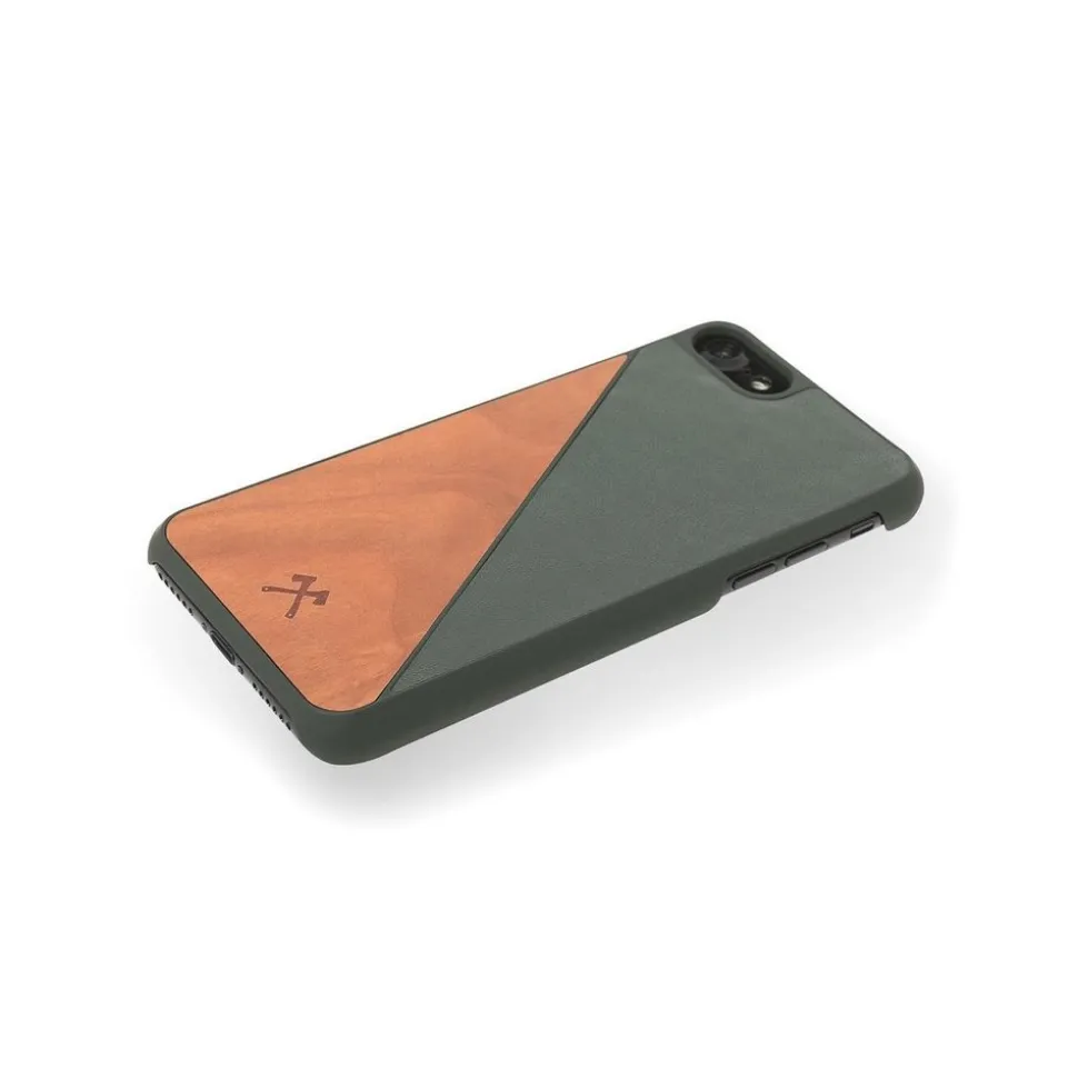 Woodcessories - Eco Split - Cherry Cover - Green - iPhone 8 Plus / 7 Plus - Wooden Cover - Eco Case - Split Collection - Avvenice
