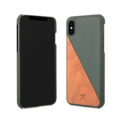 Woodcessories - Eco Split - Cherry Cover - Green - iPhone X / XS - Wooden Cover - Eco Case - Split Collection - Avvenice