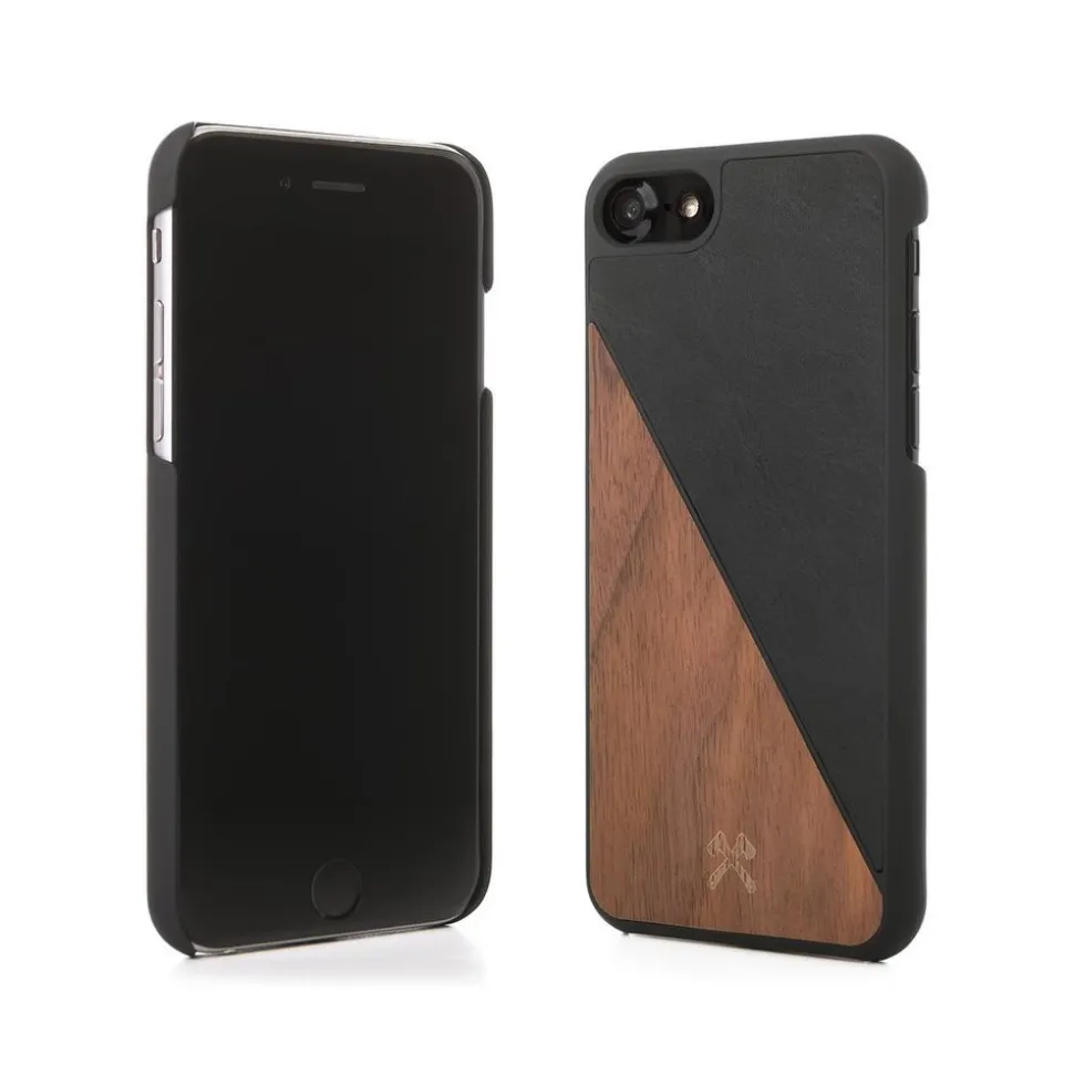 Woodcessories - Eco Split - Walnut Cover - Black - iPhone 8 / 7 - Wooden Cover - Eco Case - Split Collection - Avvenice