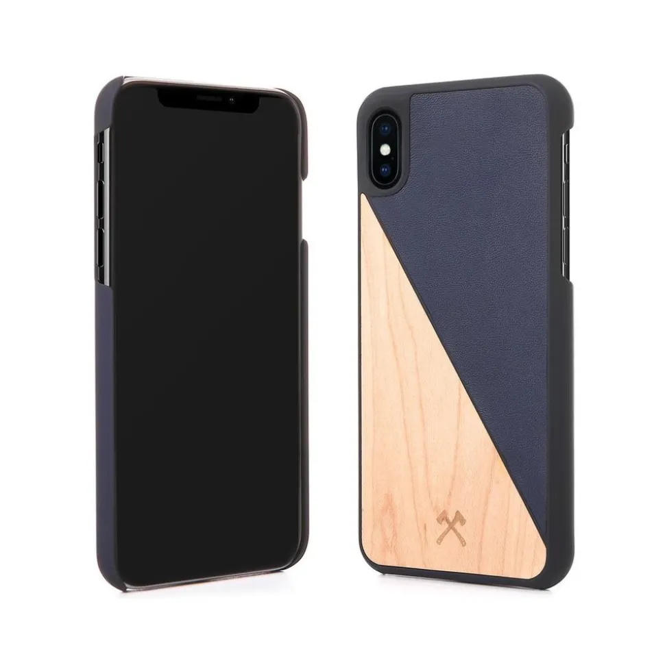 Woodcessories - Eco Split - Maple Cover - Navy - iPhone X / XS - Wooden Cover - Eco Case - Split Collection - Avvenice